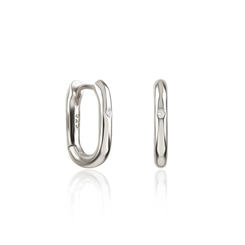 Stylish Glossy Earrings - Platinum - electronic accessories