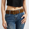 Suede Leather Wide Belt