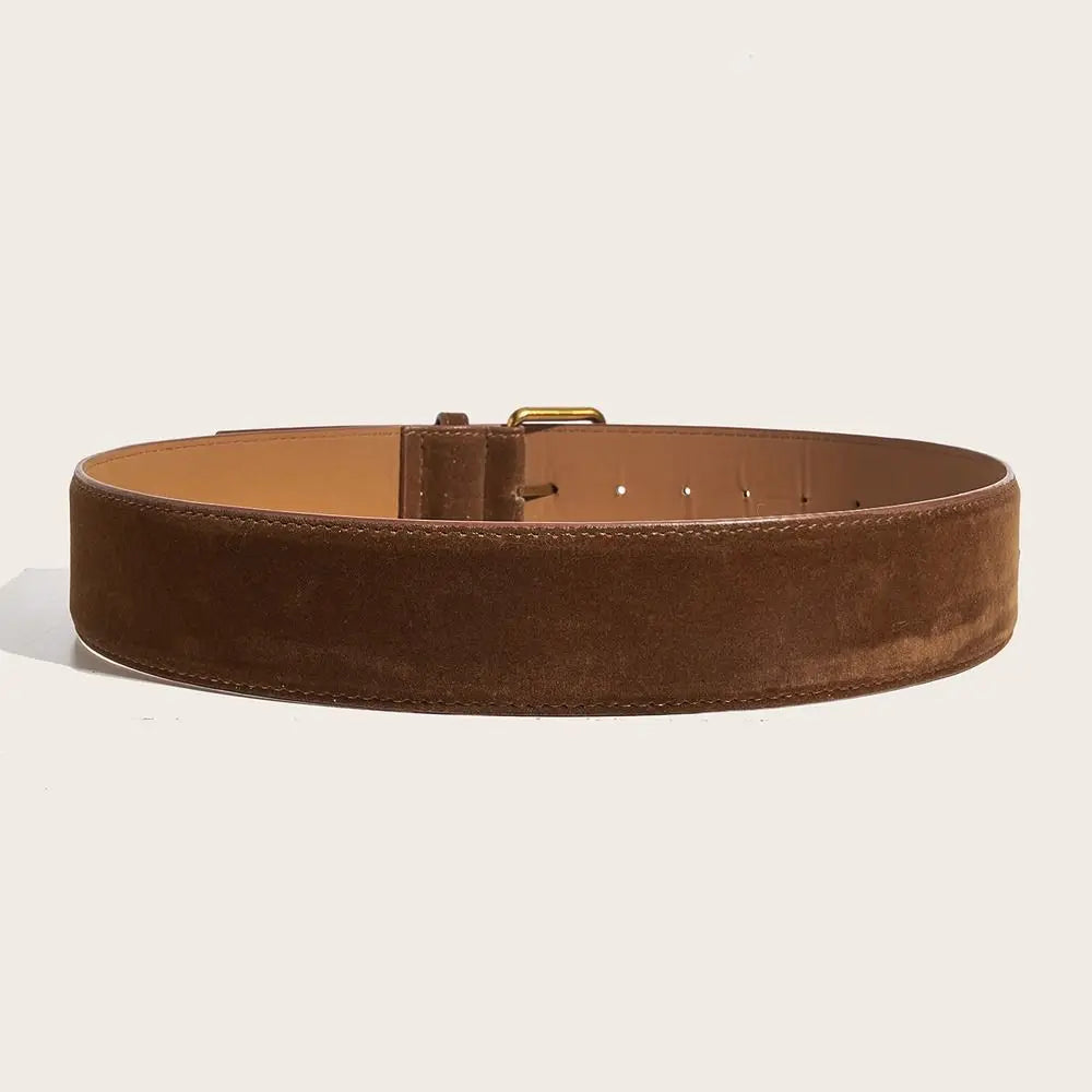 Suede Leather Wide Belt