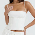 Summer Backless Zip Up Bustier Crop Tops