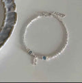 Summer Blue Beaded Silver Fish Bracelet - Small Broken - electronic accessories