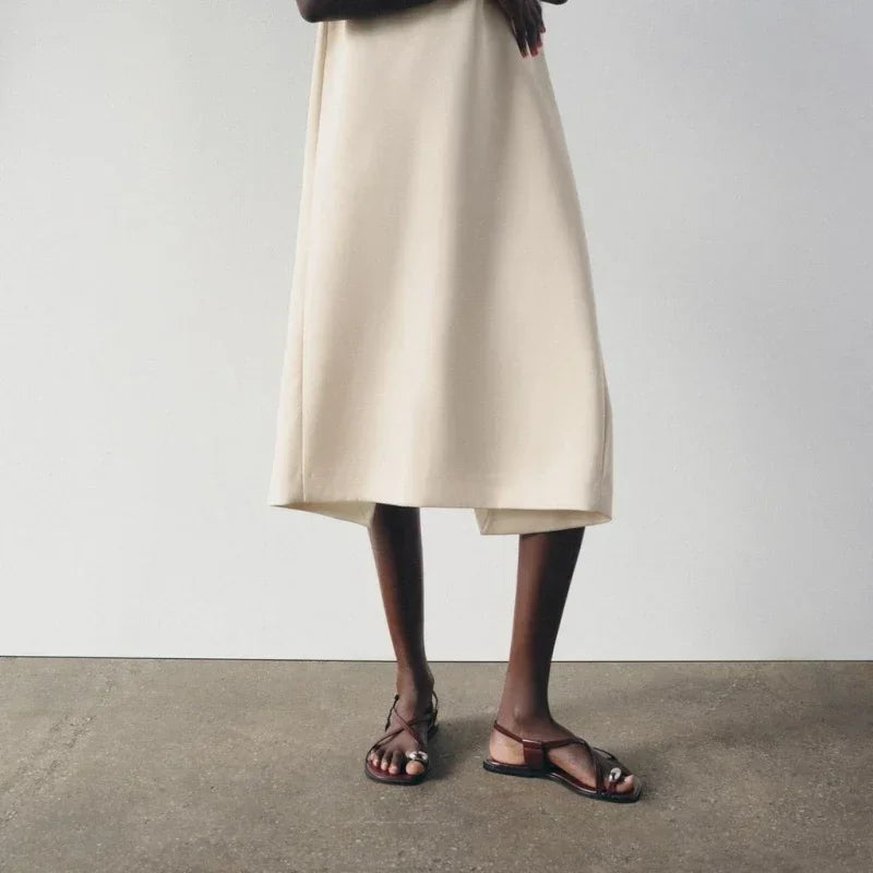 Summer Cross Strap Buckle Design Flat Sandals Women