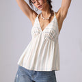 Summer French Style Halter Spaghetti Straps Top Cotton Striped - Other