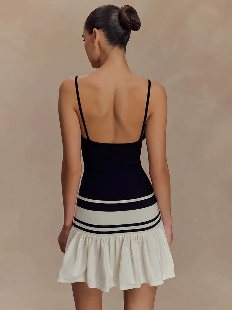 Summer Patchwork Mini Dress Women