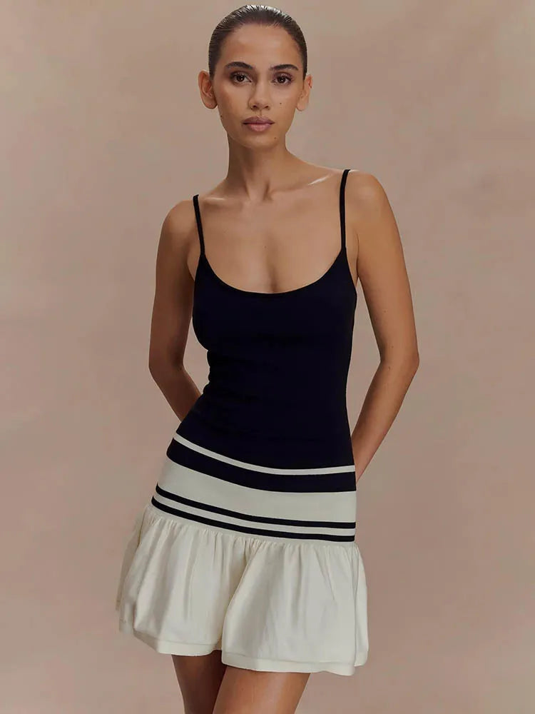 Summer Patchwork Mini Dress Women