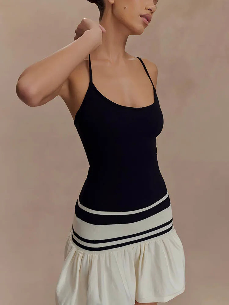 Summer Patchwork Mini Dress Women