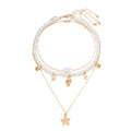 Summer Retro Vacation Style Beach Shell Artificial Pearl Conch Multi-layer Women’s Necklace - electronic accessories