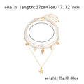 Summer Retro Vacation Style Beach Shell Artificial Pearl Conch Multi-layer Women’s Necklace - Starfish B - electronic