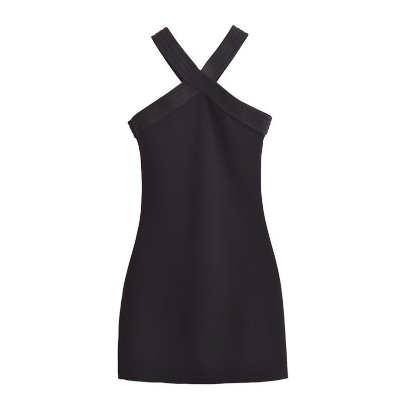Summer Stretch Hanging Collar Comfortable Sleeveless Sling Dress - Other
