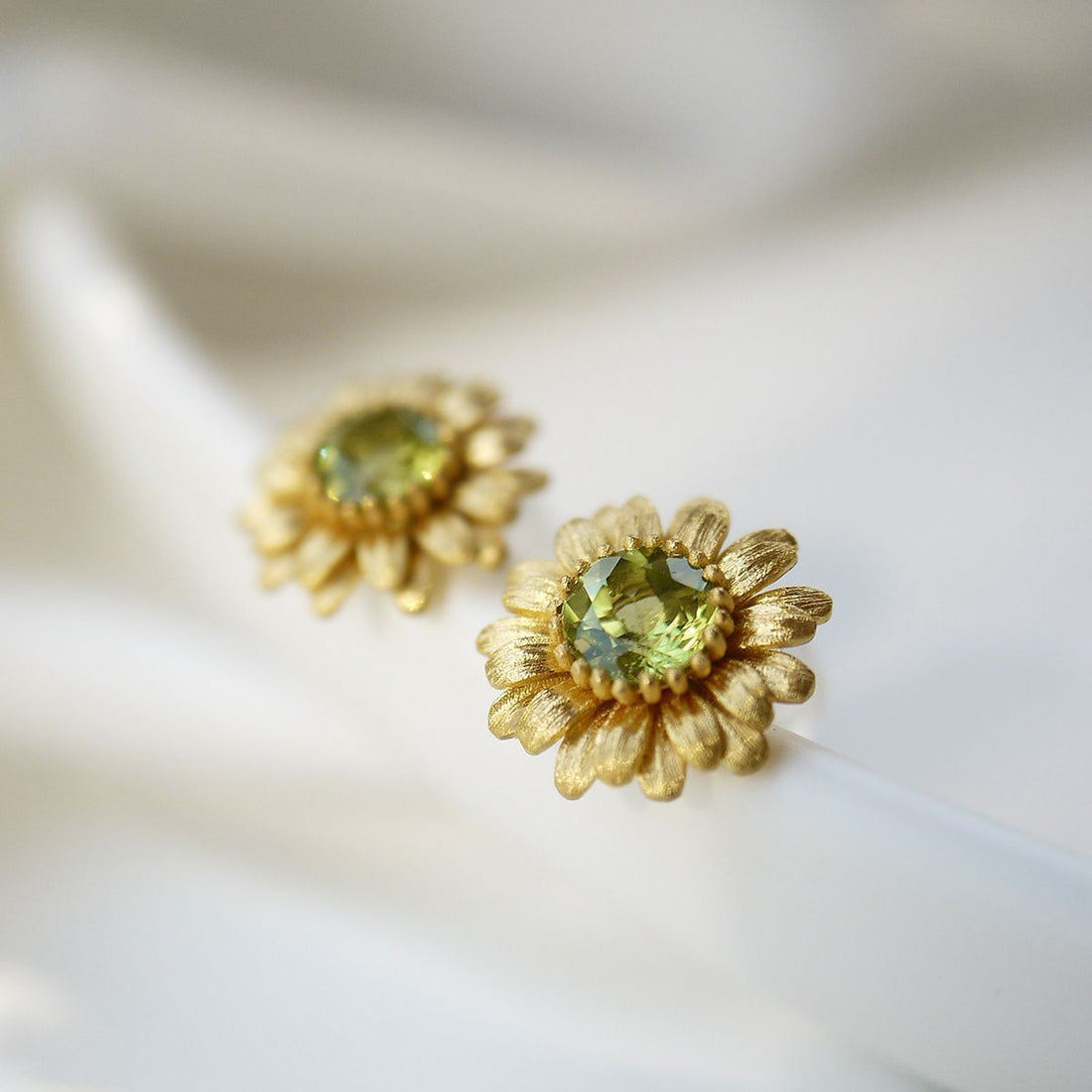 Sunflower Open Fashion All-matching Gemstone Earrings - Ear Studs - electronic accessories