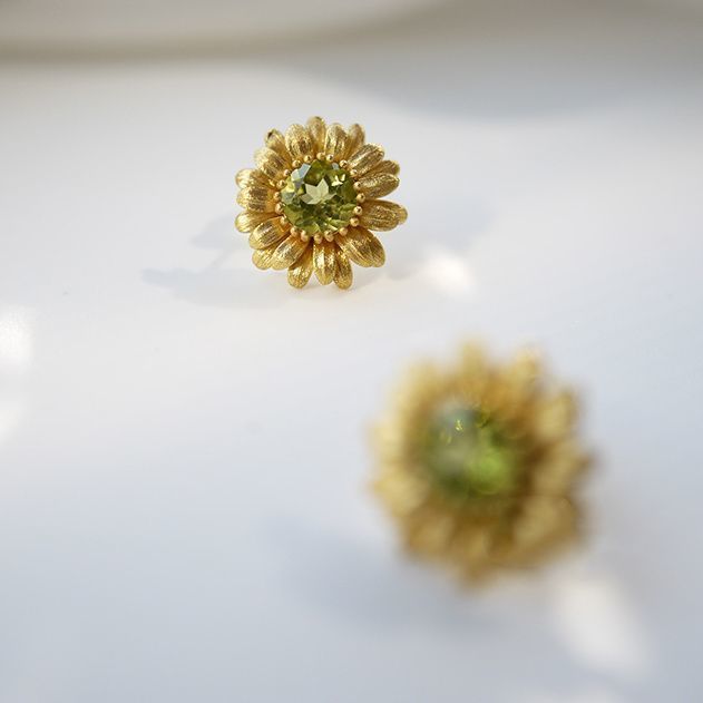 Sunflower Open Fashion All-matching Gemstone Earrings - Ear Studs - electronic accessories