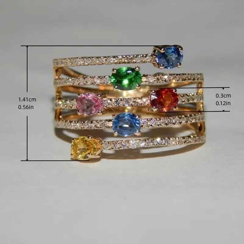 Super Flash Color Zircon Ring Women - electronic accessories