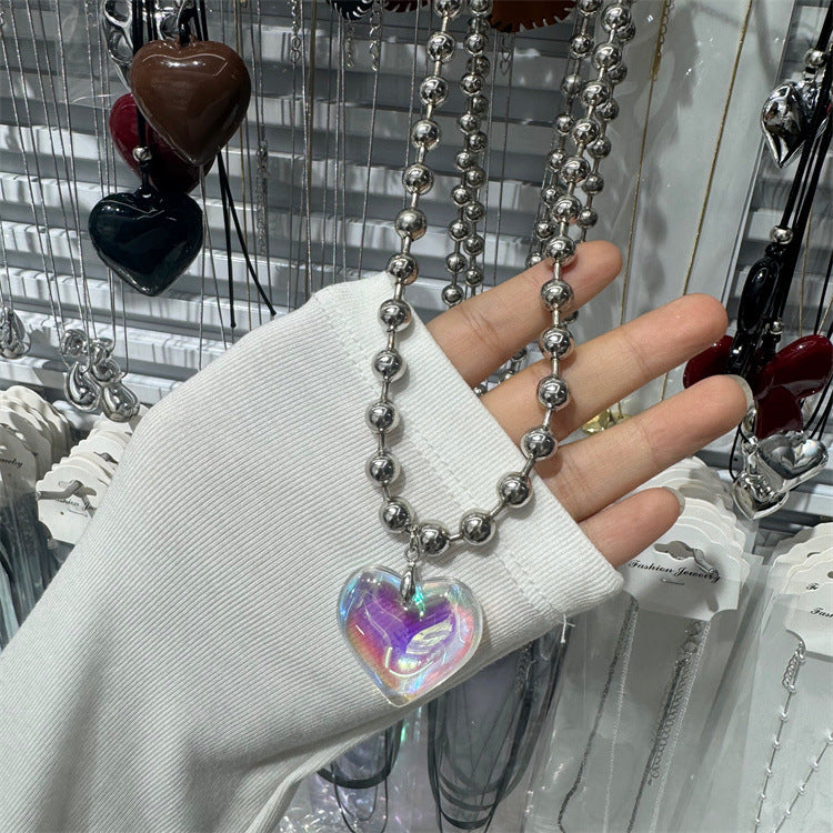 Sweet Cool Hot Girl Style Red Love Pendant Necklace - Mermaid - electronic accessories