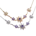 Sweet Copper Gold-plated Purple SUNFLOWER Necklace - electronic accessories