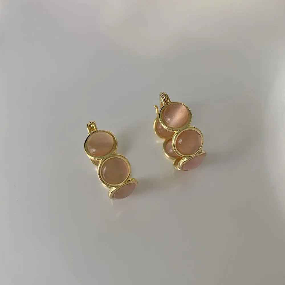 Sweet Opal Earclip Earrings - Pink - electronic accessories