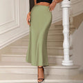 Temperament High Waist Fishtail Skirt For Women - Bean Green / L - Other