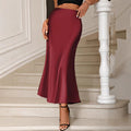 Temperament High Waist Fishtail Skirt For Women - Red / L - Other