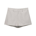Thin Belt Striped Blazer Mini Shorts - Other