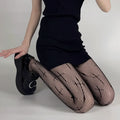 Thin Pantyhose Dark Hollowed Out Fishnet Stockings Women - Cross Blcak / Height 150-175cm