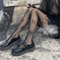 Thin Pantyhose Dark Hollowed Out Fishnet Stockings Women - Love Dot Black / Height 150-175cm