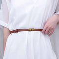 Thin Retro Gold Buckle Adjustable Women Belt