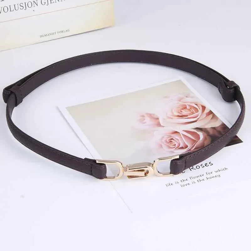 Thin Retro Gold Buckle Adjustable Women Belt