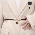 Thin Retro Gold Buckle Adjustable Women Belt