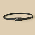 Thin Waistband Pin Buckle Adjustable Belt - black
