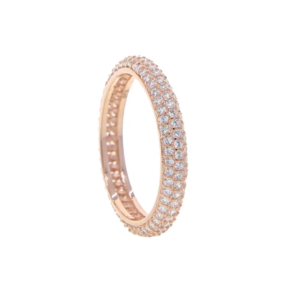 Three-color Full Rhinestone Zircon Niche Women’s Ring - Rose Gold / US 5 - electronic accessories