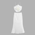 Three-dimensional Flower Decorative Top Fishtail Skirt Two-piece Set - Other
