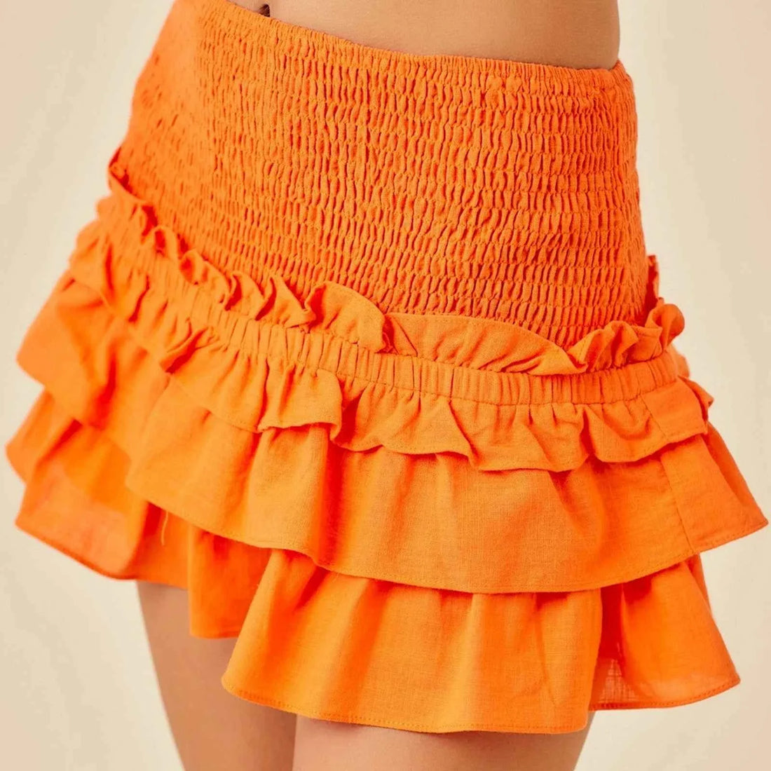 Tiered Ruffled Short Skirt