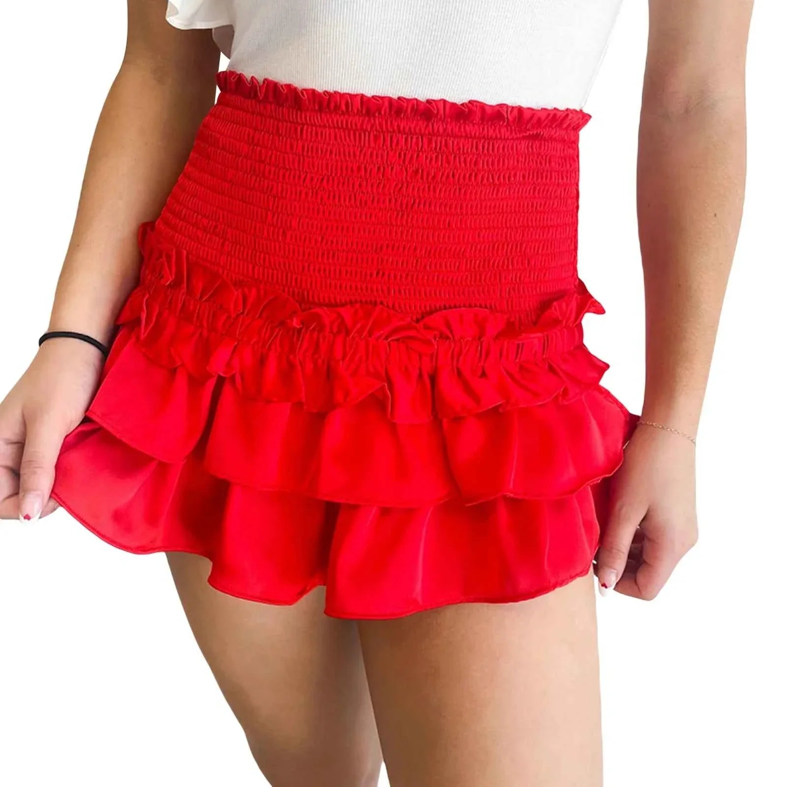 Tiered Ruffled Short Skirt