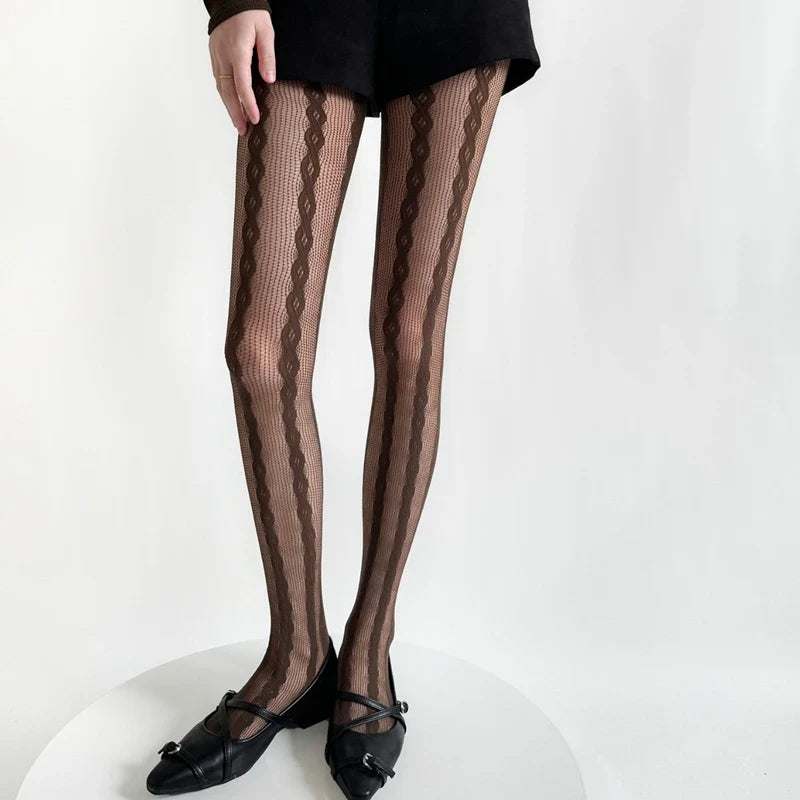 Tights for Women Lace Mesh Fishnet Retro Pantyhose
