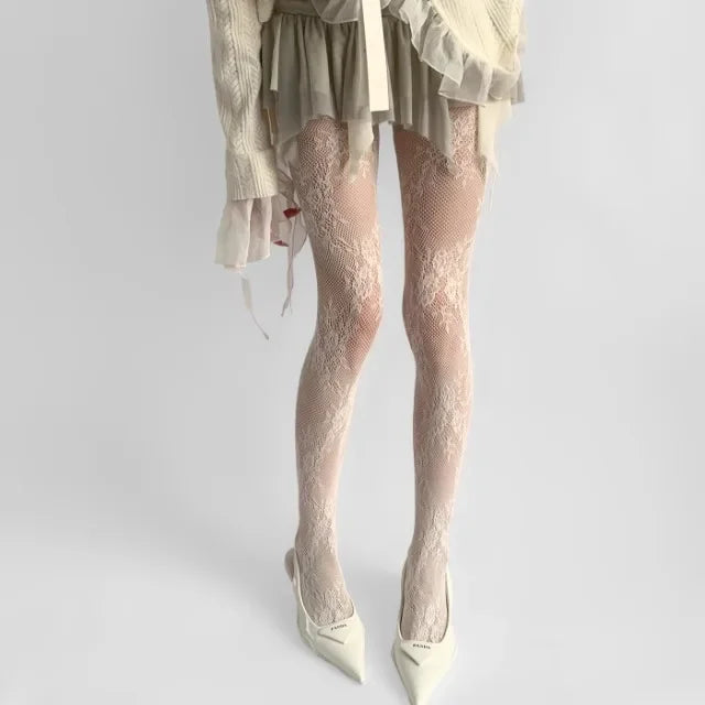 Tights Women Lace Floral Thigh High Stockings Pantyhose