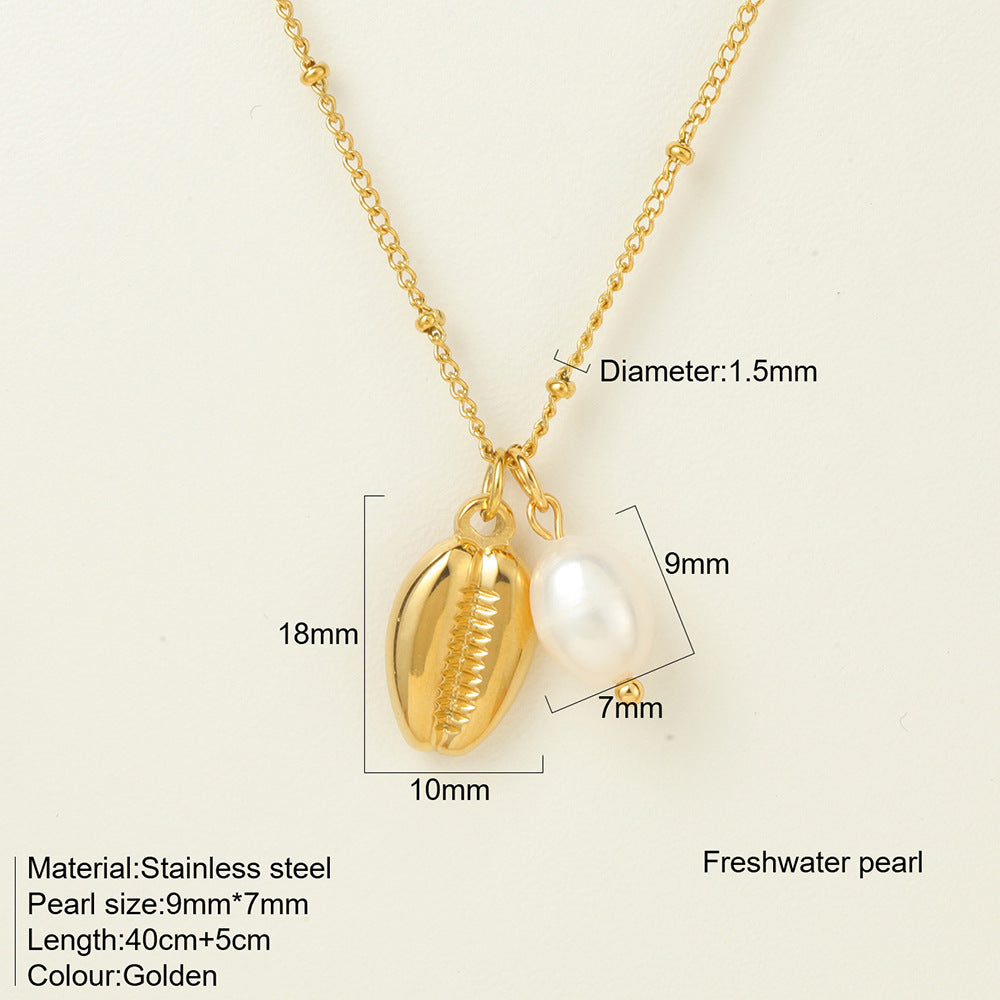 Titanium Steel Conch Turtle Shell Retro Easy Matching Necklace - 1562 - electronic accessories