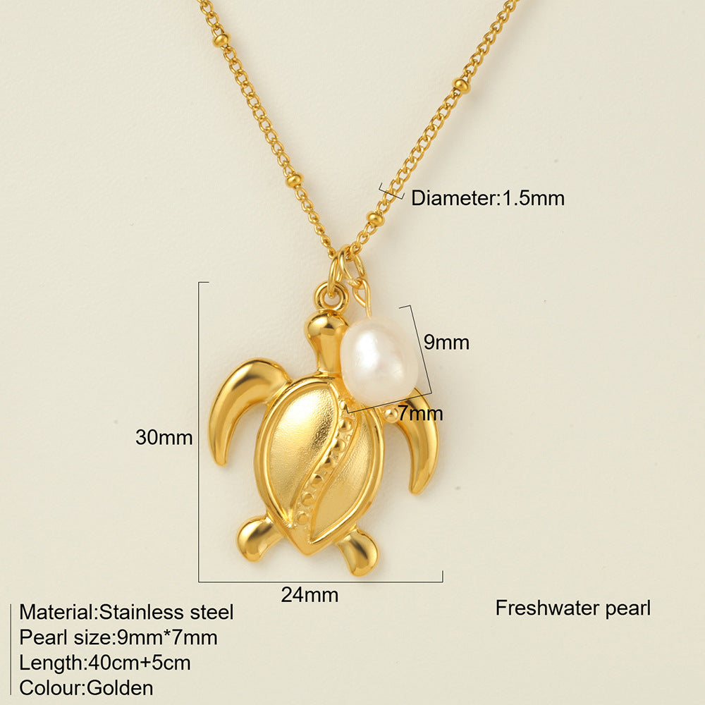 Titanium Steel Conch Turtle Shell Retro Easy Matching Necklace - 1927 - electronic accessories