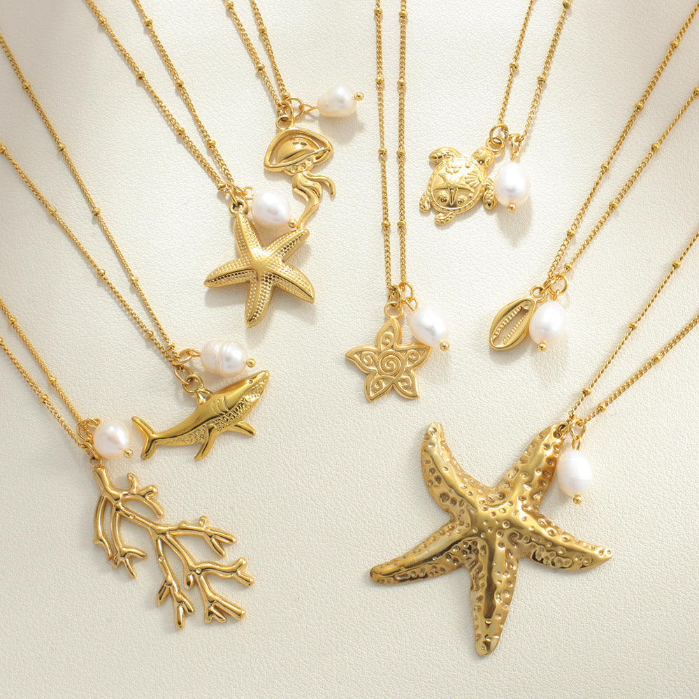 Titanium Steel Conch Turtle Shell Retro Easy Matching Necklace - electronic accessories