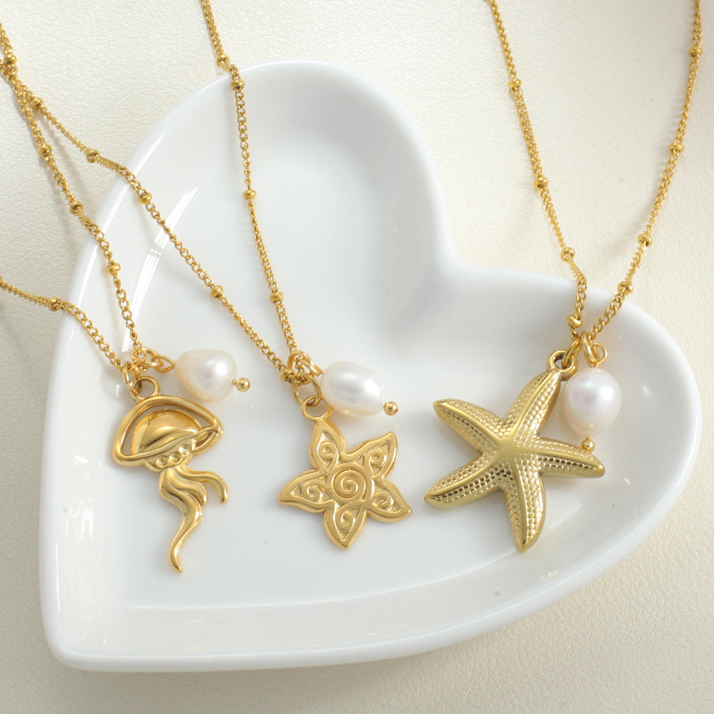 Titanium Steel Conch Turtle Shell Retro Easy Matching Necklace - electronic accessories