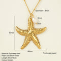 Titanium Steel Conch Turtle Shell Retro Easy Matching Necklace - Big Starfish 1911 - electronic accessories