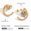 Titanium Steel Ear Studs Female - EH11772A / 18K Real Gold - electronic accessories