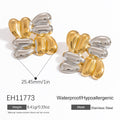 Titanium Steel Ear Studs Female - EH11773 / 18K Real Gold - electronic accessories