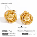 Titanium Steel Ear Studs Female - EH11775G / 18K Real Gold - electronic accessories