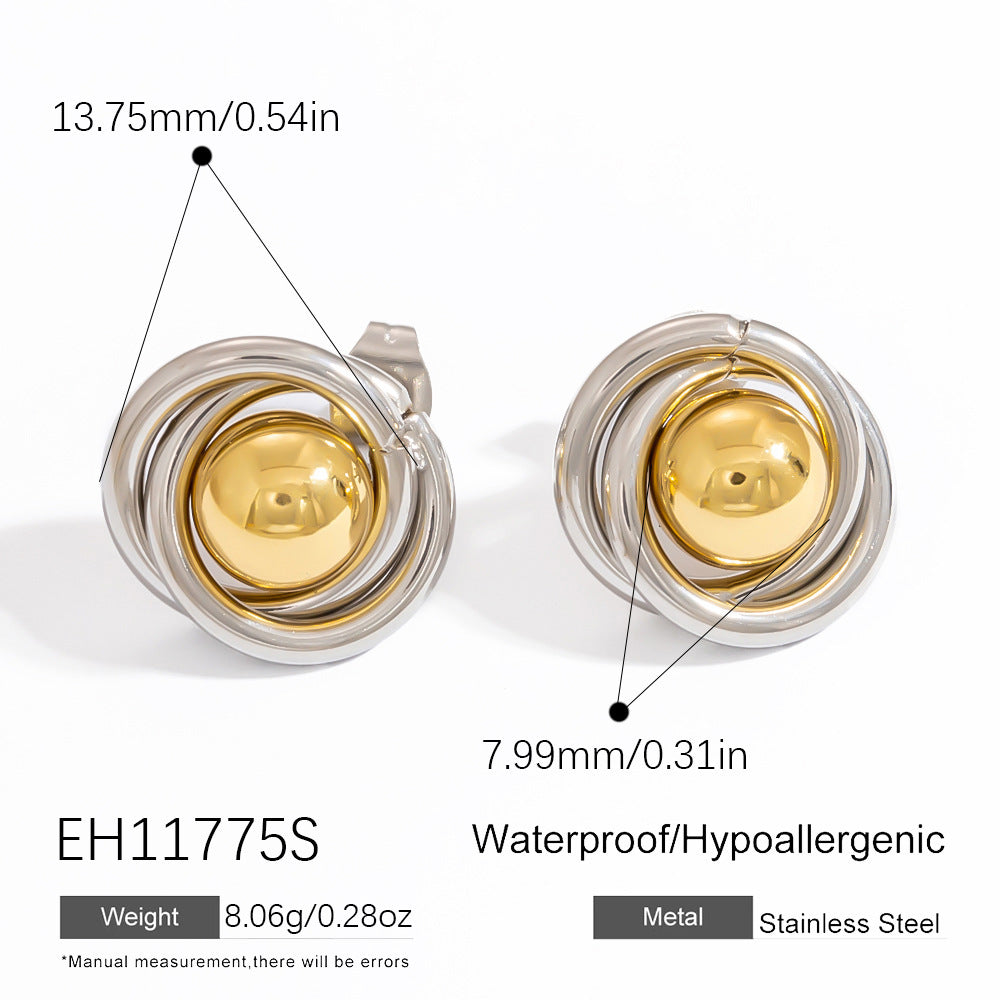 Titanium Steel Ear Studs Female - EH11775S / 18K Real Gold - electronic accessories