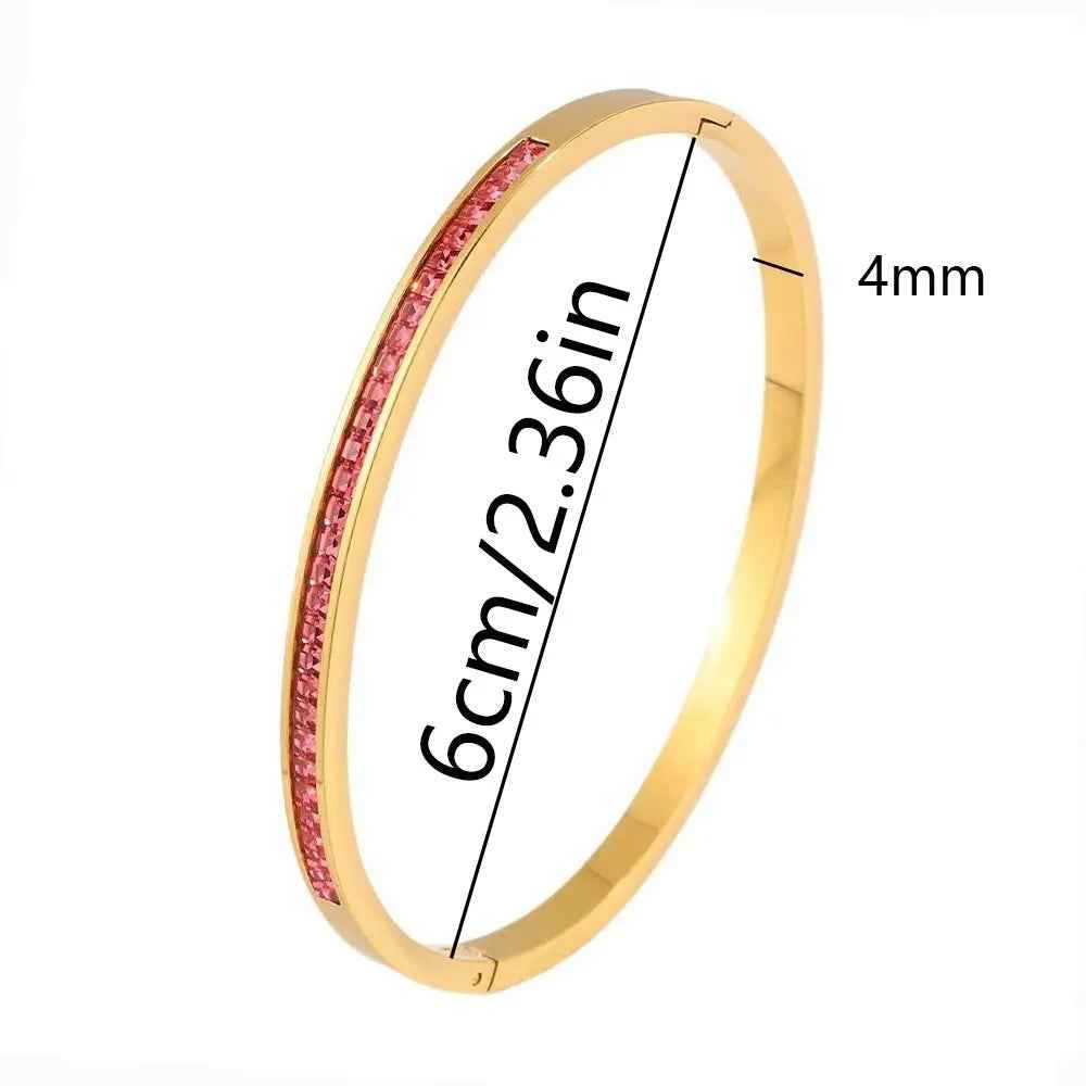 Titanium Steel Electroplated Diamond Silver Bracelet - Norellé