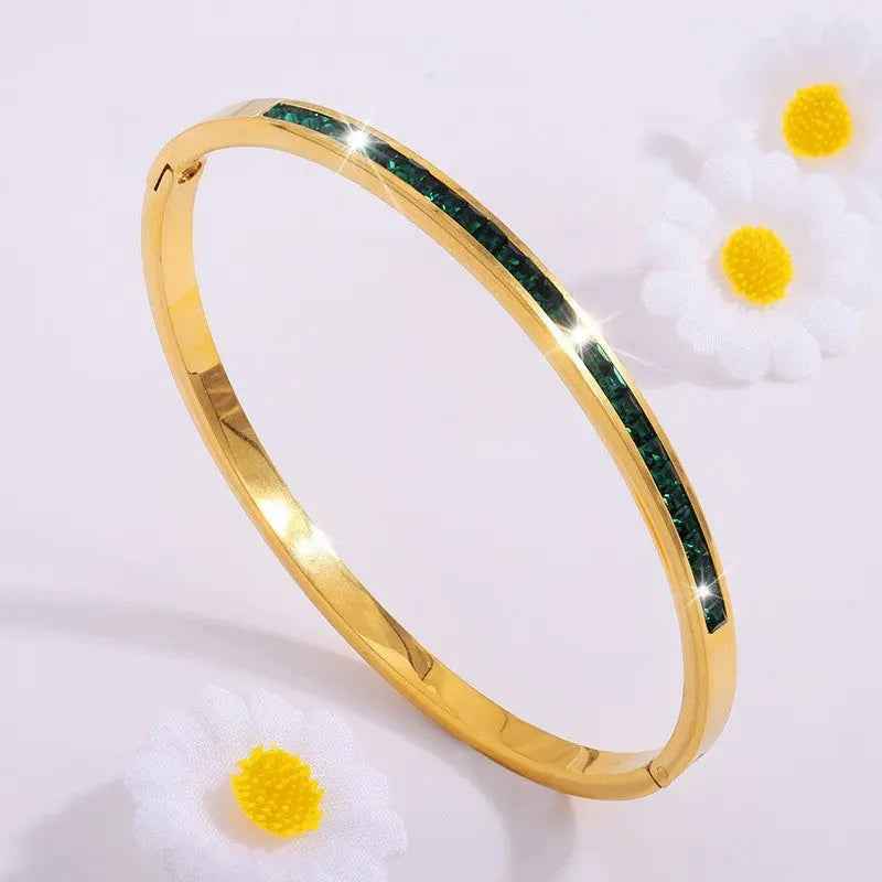 Titanium Steel Electroplated Diamond Silver Bracelet - Norellé