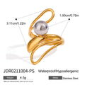 Titanium Steel No Fading Stainless Pearl Ring - JDR0211004PS - electronic accessories