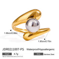 Titanium Steel No Fading Stainless Pearl Ring - JDR0211007PS - electronic accessories