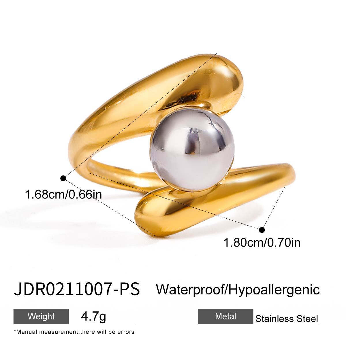 Titanium Steel No Fading Stainless Pearl Ring - JDR0211007PS - electronic accessories