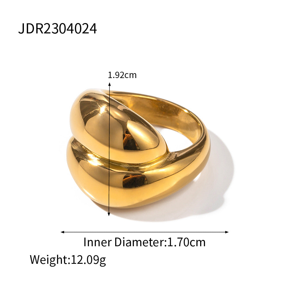 Titanium Steel No Fading Stainless Pearl Ring - JDR23040247 Style - electronic accessories