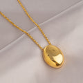 Titanium Steel Oval Pendant Necklace For Women Light Luxury Minority - Gold - electronic accessories